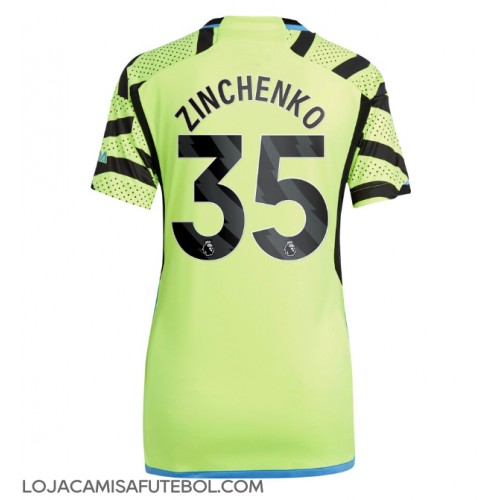 Camisa de Futebol Arsenal Oleksandr Zinchenko #35 Equipamento Secundário Mulheres 2023-24 Manga Curta